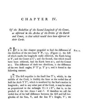 Chapter IV. Of the Reduction of the Second Longitude of the Comet, as observed in the Arches of the Orbits of the Earth and Comet, to that which would have been observed in their Cords.