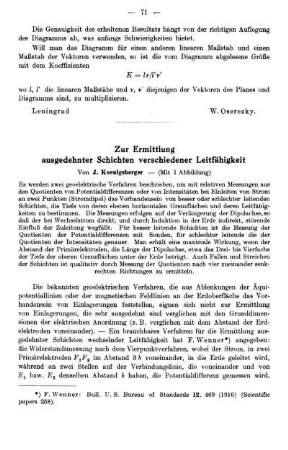 Zur Ermittlung ausgedehnter Schichten verschiedener Leitfähigkeit