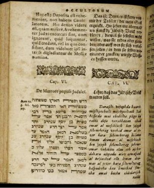 Cap. VI. De Moerore populi Iudaici. Cap. VI. Lehrt/ daß das Jüdische Volck trauren soll.