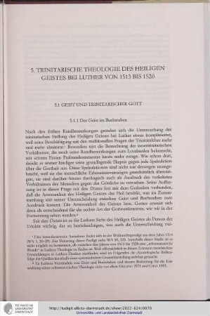 5. Trinitarische Theologie des Heiligen Geistes bei Luther von 1513 bis 1520