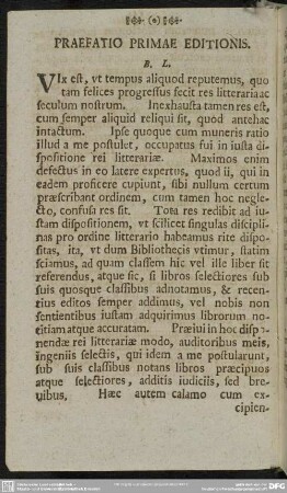 Praefatio Primae Editionis