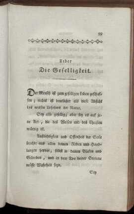 Ueber Die Geselligkeit.