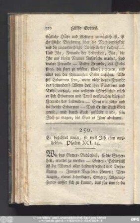 250. Er begehret mein, so will Ich ihm aushelfen. Psalm XCI. 14.