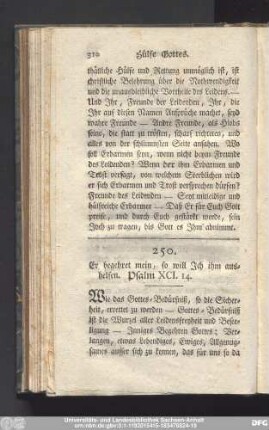 250. Er begehret mein, so will Ich ihm aushelfen. Psalm XCI. 14.