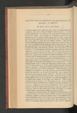 Native and European Grammarians of Arabic. A Reply.