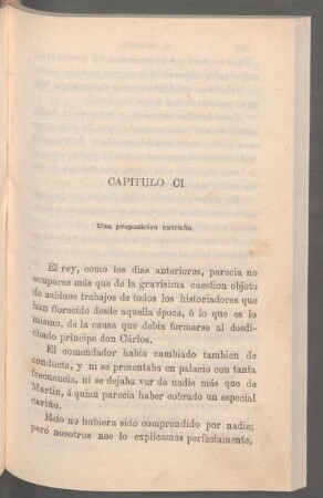 Capítulo CI - Una proposición extraña.