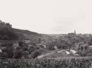 Mansfeld, Stadtansicht mit Stadtkirche von Süden
