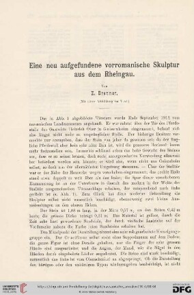 Eine neu aufgefundene vorromanische Skulptur aus dem Rheingau