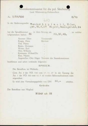 Lipinski, Theodor