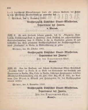 123. Ministerial-Bekanntmachung, betreffend Wechsel in der Hauptagentur der Pensions- und Lebens-Versicherungs-Aktien-Gesellschaft "Deutscher Anker" in Berlin