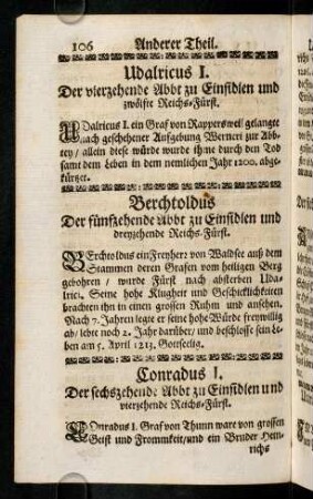 106-116, Udalricus I; Berchtoldus; Conradus I; ...