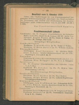 Frachtenausschuß Lübeck
