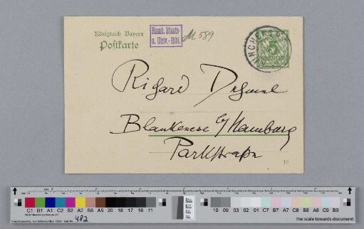 Postkarte an Richard Dehmel