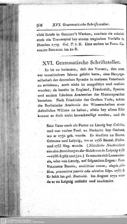 XVI. Grammatische Schriftsteller