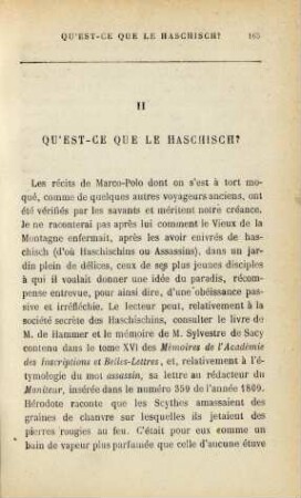 II. Qu'est-ce que le haschisch?