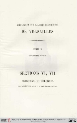 Sections VI, VII: Personnages célèbres sous le règne de Louis XV et les règnes suivants