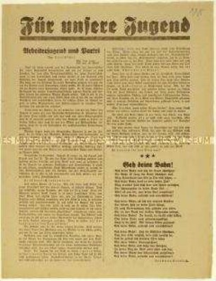 Flugschrift der Sozialistischen Arbeiterjugend