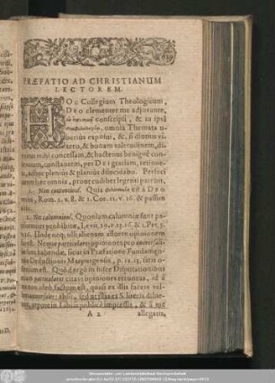 Praefatio Ad Christianum Lectorem.