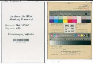 Entnazifizierung Wilhelm Elvenkemper , geb. 15.03.1893 (Versicherungsangestellter)