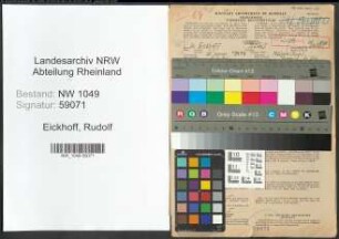 Entnazifizierung Rudolf Eickhoff , geb. 30.01.1917 (Arzt)