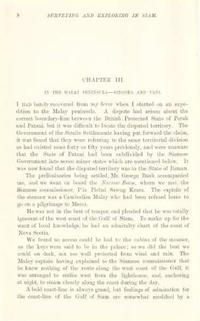 Chapter III. In the Malay peninsula - Sigora and Tani