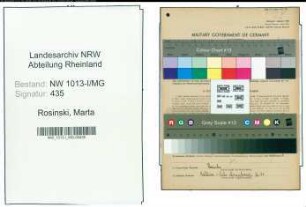 Entnazifizierung Marta Rosinski , geb. 02.09.1921 ()