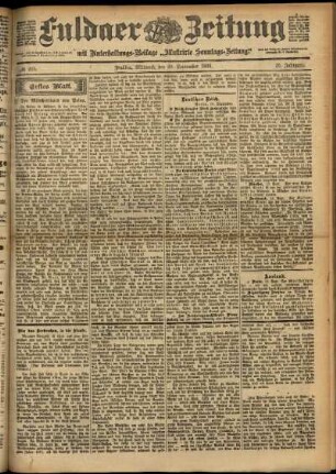 Erste Ausgabe vom Mittwoch, den 20. September 1899.