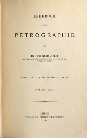 Lehrbuch der Petrographie, 2