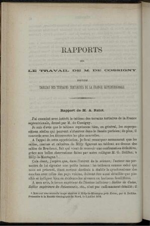 Rapports Sur Le Travail De M. De Cossigny