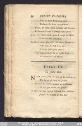 Fable III. Le jeune Rat.