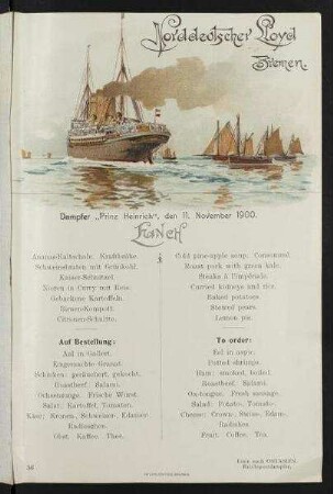 Lunch auf der "Prinz Heinrich"