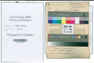 Entnazifizierung Elisabeth Broeggelhoff , geb. 30.12.1913 (Hausangestellte)