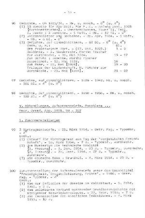 V. Abhandlungen, Aufsatzentwürfe, Pamphlete, ...