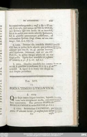 Tit. XVI. De Poena Temere Litigantium.