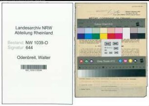 Entnazifizierung Walter Odenbreit , geb. 18.04.1889 (Landrat)