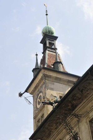 Lausanne - Rathausturm : Der Turm des historischen Rathauses, aufgenommen in Lausanne am 18. Mai 2010