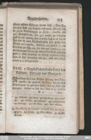XXXI. Unglückliches Ende Carls des Kühnen, Herzogs von Burgund.