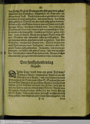 Den funffzehenden tag Augusti. - Den zwentzigsten tag Augusti