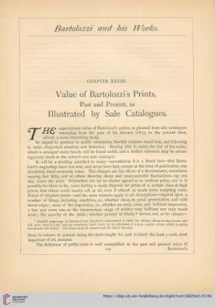 Chapter XXVIII. Value of Bartolozzi's Prints, Past and Present, as Illustrated by Sale Cataloques