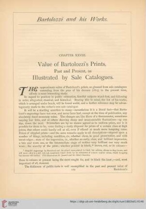 Chapter XXVIII. Value of Bartolozzi's Prints, Past and Present, as Illustrated by Sale Cataloques