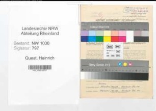 Entnazifizierung Heinrich Quest , geb. 28.04.1893 (Ingenieur)