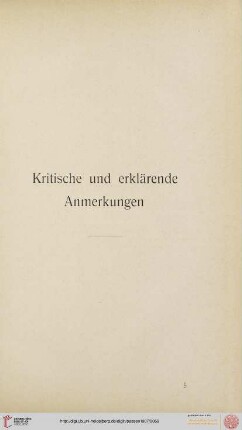 Kritische und erklärende Anmerkungen