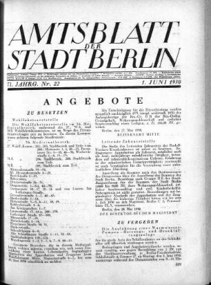 1930,22: Nr. 22, 1. Juni 1930
