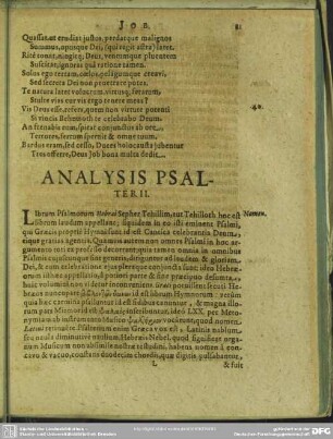 Analysis Psalterii