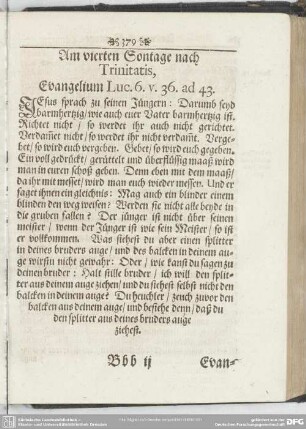 Am vierten Sontage nach Trinitatis