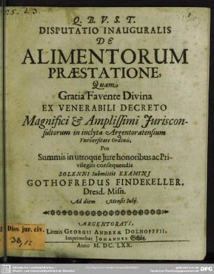 De alimentorum praestatione