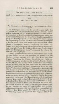 437-469 Die Opfer des Alten Bundes nach ihrer symbolischen und typischen Bedeutung : IV.
