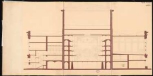 Theater, Berlin Schinkelwettbewerb 1861: Querschnitt; Maßstabsleiste