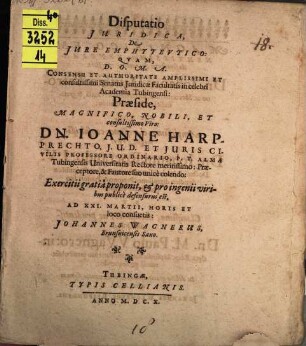 Disp. iur. de iure emphyteutico