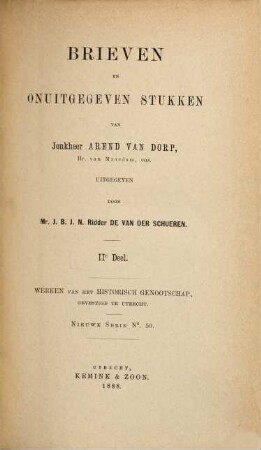 Brieven en onuitgegeven stukken, 2